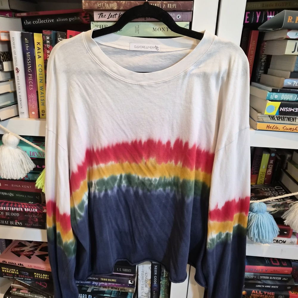 Daydreamer Free People Rainbow Tie-Dye Long Sleeve Tee